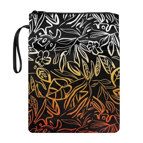 NETILGEN Künstlerische Blumen-Buchhülle für Buchliebhaber, Buchhülle mit Reißverschluss, Buchschutz, Taschenbuch, Bucheinband, Schreibwaren, Aufbewahrungstasche für Kinder, Jugendliche von NETILGEN