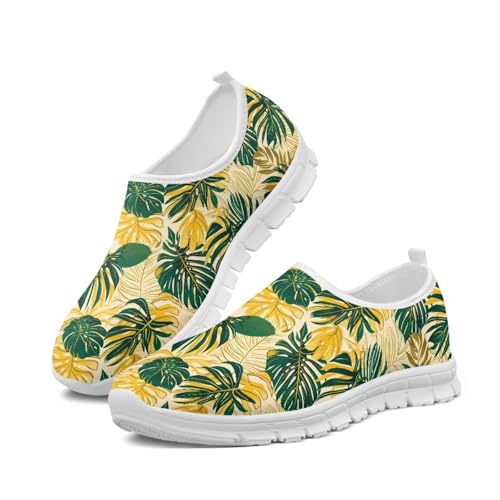 NETILGEN Low-Cut-Freizeitschuhe mit Palmenmotiv, leichte Wanderschuhe aus Mesh mit Rutschfester Sohle, Bequeme Tennisschuhe von NETILGEN