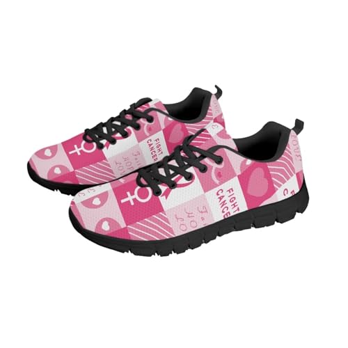 NETILGEN Puzzle-Wanderschuhe zum Thema Brustkrebsbewusstsein für Damen, sportliche Workout-Freizeitschuhe, Fitnessschuhe, Schnür-Sneaker, Mesh-Flats NETILGEN Puzzle-Wanderschuhe zum Thema Brustkrebsbewusstsein für Damen, sportliche Workout-Freizeitschuhe, Fitnessschuhe, Schnür-Sneaker, Mesh-Flats von NETILGEN