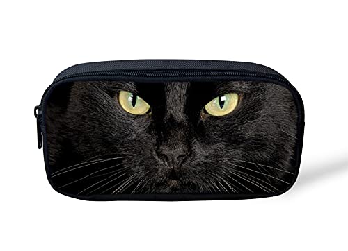 NETILGEN Schreibwaren Stifteetui Schule Katze Kosmetiktasche Mädchen Schwarz Federmäppchen Büro Aufbewahrung Organizer für Jungen Damen Herren von NETILGEN