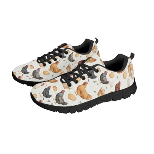 NETILGEN Sportliche Laufschuhe mit Hühnerei-Print, Air-Mesh-Wanderschuhe für Damen, Bequeme Schnürschuhe, Flache Outdoor-Tennisschuhe NETILGEN Sportliche Laufschuhe mit Hühnerei-Print, Air-Mesh-Wanderschuhe für Damen, Bequeme Schnürschuhe, Flache Outdoor-Tennisschuhe von NETILGEN