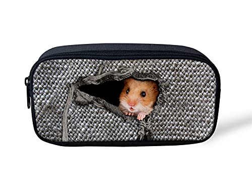 NETILGEN Federmäppchen für Schule, Hamster, Weben, 3D-Muster, Kinder, Radiergummis, Schreibwaren, Bleistiftbox, Damen, Make-Up-Etui für Teenager, Jungen, Mädchen von NETILGEN