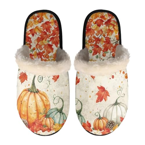 NETILGEN Women's Fuzzy Slippers Autumn Pumpkins Slip on House Slippers Casual Women Men Unisex Non Slip Bedroom Shoes Indoor Flats NETILGEN Women's Fuzzy Slippers Autumn Pumpkins Slip on House Slippers Casual Women Men Unisex Non Slip Bedroom Shoes Indoor Flats von NETILGEN