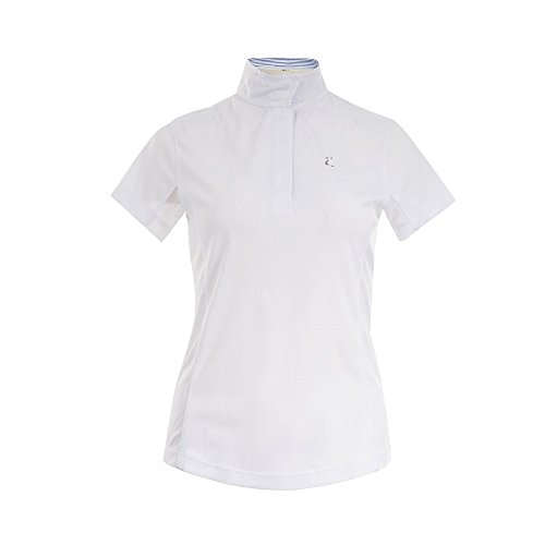 NETPROSHOP Damen Poloshirt Kurzärmelig, durch Wandelbaren Kragen Perfekt für Turniere, Damengroesse:36, Farbe:Weiss von NETPROSHOP