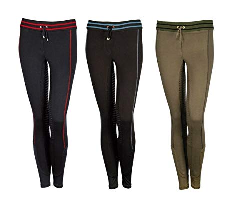 NETPROSHOP Damen Schlüpf Reithose Mania Baumwolle Silikon Vollbesatz Gr. 36-46, Damengroesse:38, Farbe:Schwarz von NETPROSHOP