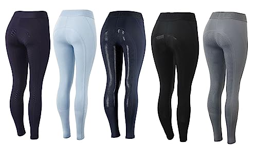 NETPROSHOP Damen Sommer Schlüpf Reithose Leggings Tights Vollbesatz Leicht Gr. 34-46, Damengroesse:40, Farbe:Schwarz von NETPROSHOP