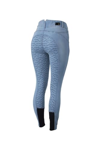 NETPROSHOP Jeans Reithose Chiara Damen mit Silikon Vollbesatz Gr. 34-44, Damengroesse:44, Farbe:Jeansblau von NETPROSHOP