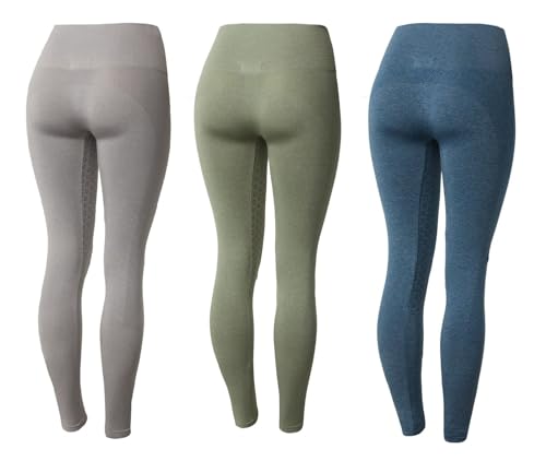 NETPROSHOP Sommer REIT Leggings Damen Reithose Riding Tights Vollbesatz Leicht Gr. 34-44, Damengroesse:42/44, Farbe:Olivgruen von NETPROSHOP