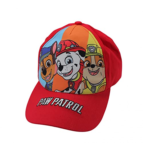 Paw Patrol Cap Kappe Schirmmütze Basecap Baseballkappe verstellbar (54, Rot) von NEU