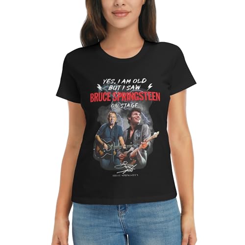 Damen Bruce Baumwolle T-Shirts Coole Logo Druck Schwarz Springsteen T Shirts Rundhals Kurzarm Singer Sommer lässig Tshirts Crew Neck Bluse Tops für Frauen Fans Merch Geschenke Damen Bruce Baumwolle T-Shirts Coole Logo Druck Schwarz Springsteen T Shirts Rundhals Kurzarm Singer Sommer lässig Tshirts Crew Neck Bluse Tops für Frauen Fans Merch Geschenke von NEUITAE