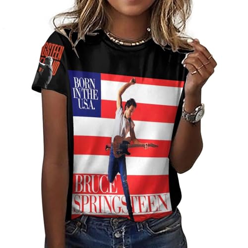 Damen Bruce Cotton T-Shirts Coole Logo Druck Schwarz Springsteen T Shirts Rundhals Kurzarm Singer Sommer lässig Tshirts Crew Neck Bluse Tops für Frauen Fans Merch Geschenke Damen Bruce Cotton T-Shirts Coole Logo Druck Schwarz Springsteen T Shirts Rundhals Kurzarm Singer Sommer lässig Tshirts Crew Neck Bluse Tops für Frauen Fans Merch Geschenke von NEUITAE