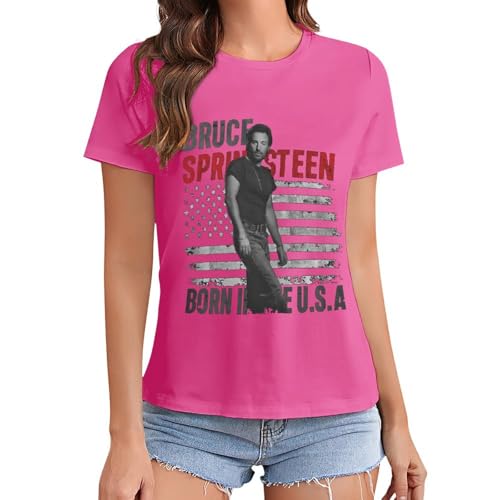 Damen Bruce Cotton T-Shirts Coole Logo Druck Schwarz Springsteen T Shirts Rundhals Kurzarm Singer Sommer lässig Tshirts Crew Neck Bluse Tops für Frauen Fans Merch Geschenke Damen Bruce Cotton T-Shirts Coole Logo Druck Schwarz Springsteen T Shirts Rundhals Kurzarm Singer Sommer lässig Tshirts Crew Neck Bluse Tops für Frauen Fans Merch Geschenke von NEUITAE