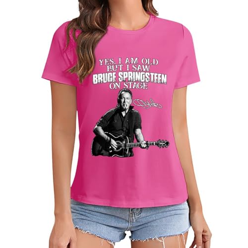 Damen Bruce Cotton T-Shirts Coole Logo Druck Schwarz Springsteen T Shirts Rundhals Kurzarm Singer Sommer lässig Tshirts Crew Neck Bluse Tops für Frauen Fans Merch Geschenke Damen Bruce Cotton T-Shirts Coole Logo Druck Schwarz Springsteen T Shirts Rundhals Kurzarm Singer Sommer lässig Tshirts Crew Neck Bluse Tops für Frauen Fans Merch Geschenke von NEUITAE