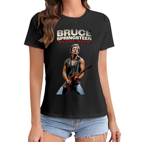 Damen Bruce Cotton T-Shirts Coole Logo Druck Schwarz Springsteen T Shirts Rundhals Kurzarm Singer Sommer lässig Tshirts Crew Neck Bluse Tops für Frauen Fans Merch Geschenke Damen Bruce Cotton T-Shirts Coole Logo Druck Schwarz Springsteen T Shirts Rundhals Kurzarm Singer Sommer lässig Tshirts Crew Neck Bluse Tops für Frauen Fans Merch Geschenke von NEUITAE