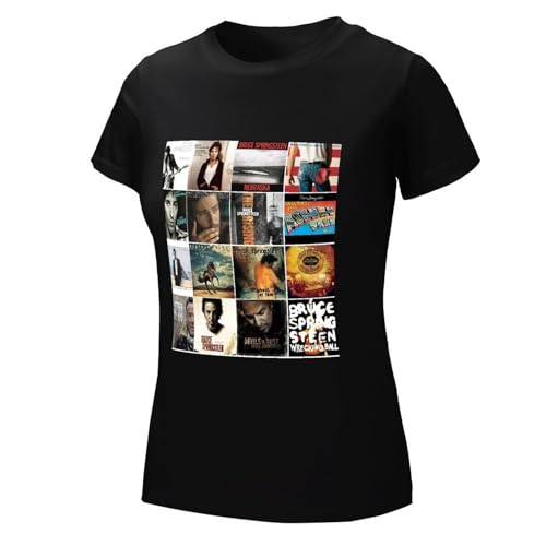 Damen Bruce Cotton T-Shirts Coole Logo Druck Schwarz Springsteen T Shirts Rundhals Kurzarm Singer Sommer lässig Tshirts Crew Neck Bluse Tops für Frauen Fans Merch Geschenke Damen Bruce Cotton T-Shirts Coole Logo Druck Schwarz Springsteen T Shirts Rundhals Kurzarm Singer Sommer lässig Tshirts Crew Neck Bluse Tops für Frauen Fans Merch Geschenke von NEUITAE