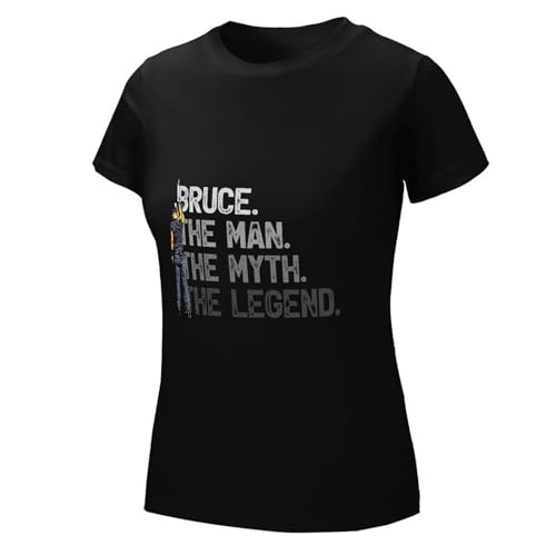 Damen Bruce Cotton T-Shirts Coole Logo Druck Schwarz Springsteen T Shirts Rundhals Kurzarm Singer Sommer lässig Tshirts Crew Neck Bluse Tops für Frauen Fans Merch Geschenke von NEUITAE