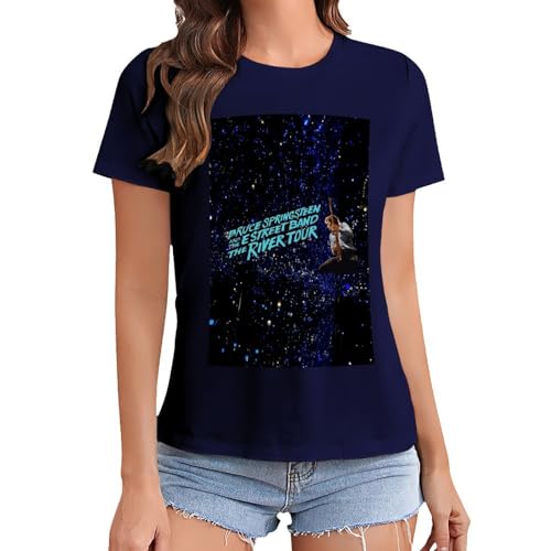 Damen Bruce Cotton T-Shirts Coole Logo Druck Schwarz Springsteen T Shirts Rundhals Kurzarm Singer Sommer lässig Tshirts Crew Neck Bluse Tops für Frauen Fans Merch Geschenke Damen Bruce Cotton T-Shirts Coole Logo Druck Schwarz Springsteen T Shirts Rundhals Kurzarm Singer Sommer lässig Tshirts Crew Neck Bluse Tops für Frauen Fans Merch Geschenke von NEUITAE