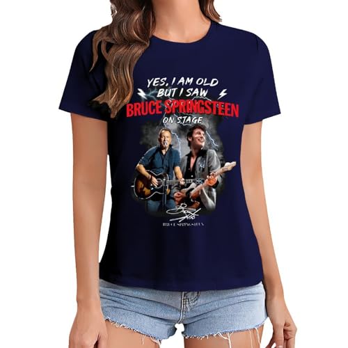 Damen Bruce Cotton T-Shirts Coole Logo Druck Schwarz Springsteen T Shirts Rundhals Kurzarm Singer Sommer lässig Tshirts Crew Neck Bluse Tops für Frauen Fans Merch Geschenke Damen Bruce Cotton T-Shirts Coole Logo Druck Schwarz Springsteen T Shirts Rundhals Kurzarm Singer Sommer lässig Tshirts Crew Neck Bluse Tops für Frauen Fans Merch Geschenke von NEUITAE