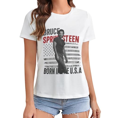 Damen Bruce Cotton T-Shirts Coole Logo Druck Schwarz Springsteen T Shirts Rundhals Kurzarm Singer Sommer lässig Tshirts Crew Neck Bluse Tops für Frauen Fans Merch Geschenke Damen Bruce Cotton T-Shirts Coole Logo Druck Schwarz Springsteen T Shirts Rundhals Kurzarm Singer Sommer lässig Tshirts Crew Neck Bluse Tops für Frauen Fans Merch Geschenke von NEUITAE