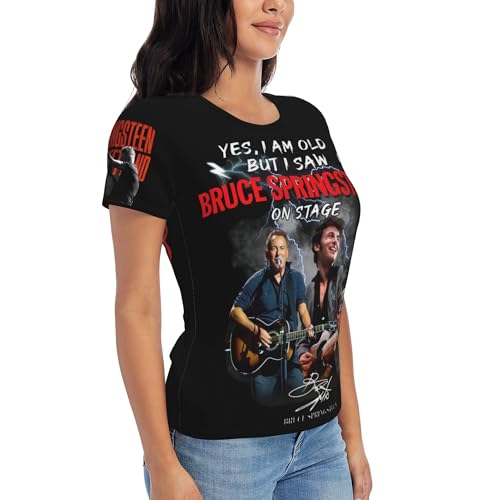 Damen Bruce T-Shirts Coole Logo Druck Schwarz Springsteen T Shirts Rundhals Kurzarm Singer Sommer lässig Tshirts Crew Neck Bluse Tops für Frauen Fans Merch Geschenke Damen Bruce T-Shirts Coole Logo Druck Schwarz Springsteen T Shirts Rundhals Kurzarm Singer Sommer lässig Tshirts Crew Neck Bluse Tops für Frauen Fans Merch Geschenke von NEUITAE