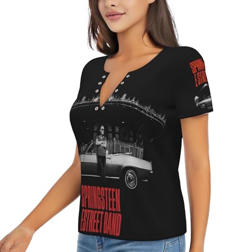 Damen Bruce T-Shirts Coole Logo Druck Schwarz Springsteen T Shirts V-Ausschnitt Kurzarm Singer Sommer lässig Tshirts Crew Neck Bluse Tops für Frauen Fans Merch Geschenke Damen Bruce T-Shirts Coole Logo Druck Schwarz Springsteen T Shirts V-Ausschnitt Kurzarm Singer Sommer lässig Tshirts Crew Neck Bluse Tops für Frauen Fans Merch Geschenke von NEUITAE