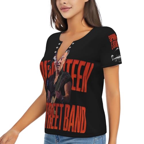 Damen Bruce T-Shirts Coole Logo Druck Schwarz Springsteen T Shirts V-Ausschnitt Kurzarm Singer Sommer lässig Tshirts Crew Neck Bluse Tops für Frauen Fans Merch Geschenke Damen Bruce T-Shirts Coole Logo Druck Schwarz Springsteen T Shirts V-Ausschnitt Kurzarm Singer Sommer lässig Tshirts Crew Neck Bluse Tops für Frauen Fans Merch Geschenke von NEUITAE