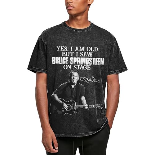 Herren Bruce Baumwolle T-Shirts Coole Logo Druck Schwarz Springsteen T Shirts Rundhals Kurzarm Singer Sommer lässig Tshirts Crew Neck Bluse Tops für Männer Fans Merch Geschenke von NEUITAE