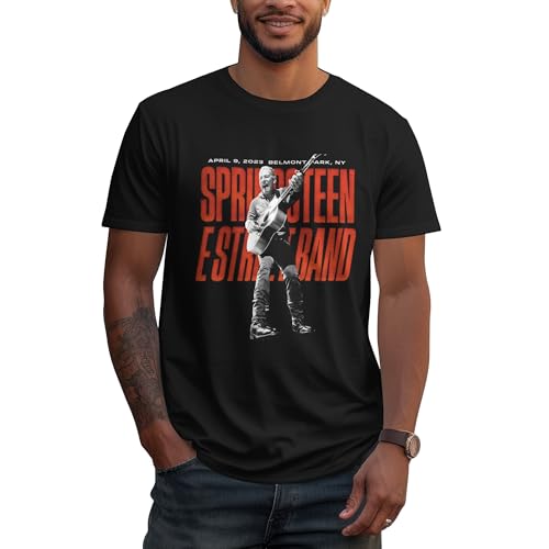 Herren Bruce Baumwolle T-Shirts Coole Logo Druck Schwarz Springsteen T Shirts Rundhals Kurzarm Singer Sommer lässig Tshirts Crew Neck Bluse Tops für Männer Fans Merch Geschenke von NEUITAE