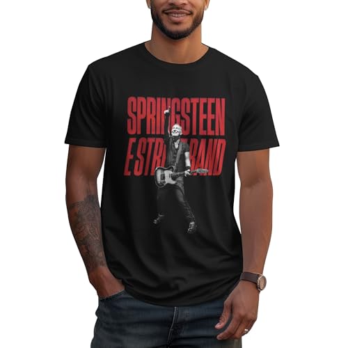 Herren Bruce Baumwolle T-Shirts Coole Logo Druck Schwarz Springsteen T Shirts Rundhals Kurzarm Singer Sommer lässig Tshirts Crew Neck Bluse Tops für Männer Fans Merch Geschenke von NEUITAE