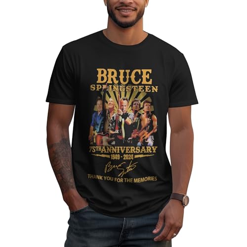 Herren Bruce Baumwolle T-Shirts Coole Logo Druck Schwarz Springsteen T Shirts Rundhals Kurzarm Singer Sommer lässig Tshirts Crew Neck Bluse Tops für Männer Fans Merch Geschenke Herren Bruce Baumwolle T-Shirts Coole Logo Druck Schwarz Springsteen T Shirts Rundhals Kurzarm Singer Sommer lässig Tshirts Crew Neck Bluse Tops für Männer Fans Merch Geschenke von NEUITAE