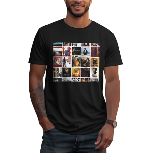 Herren Bruce Baumwolle T-Shirts Coole Logo Druck Schwarz Springsteen T Shirts Rundhals Kurzarm Singer Sommer lässig Tshirts Crew Neck Bluse Tops für Männer Fans Merch Geschenke von NEUITAE