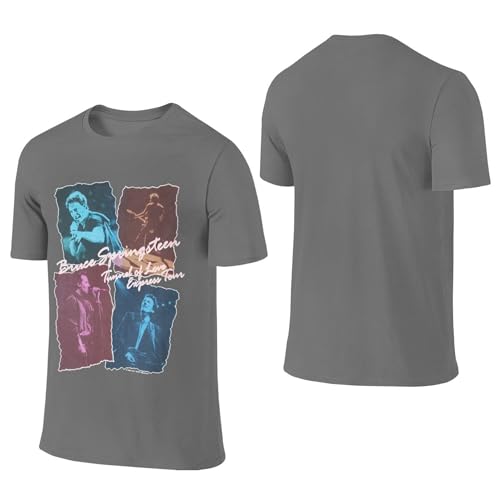 Herren Bruce Baumwolle T-Shirts Coole Logo Druck Schwarz Springsteen T Shirts Rundhals Kurzarm Singer Sommer lässig Tshirts Crew Neck Bluse Tops für Männer Fans Merch Geschenke von NEUITAE