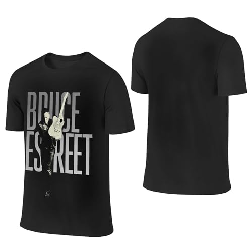 Herren Bruce Baumwolle T-Shirts Coole Logo Druck Schwarz Springsteen T Shirts Rundhals Kurzarm Singer Sommer lässig Tshirts Crew Neck Bluse Tops für Männer Fans Merch Geschenke von NEUITAE