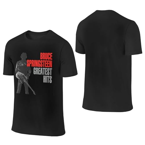 Herren Bruce Baumwolle T-Shirts Coole Logo Druck Schwarz Springsteen T Shirts Rundhals Kurzarm Singer Sommer lässig Tshirts Crew Neck Bluse Tops für Männer Fans Merch Geschenke von NEUITAE