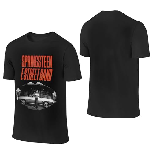 Herren Bruce Baumwolle T-Shirts Coole Logo Druck Schwarz Springsteen T Shirts Rundhals Kurzarm Singer Sommer lässig Tshirts Crew Neck Bluse Tops für Männer Fans Merch Geschenke von NEUITAE
