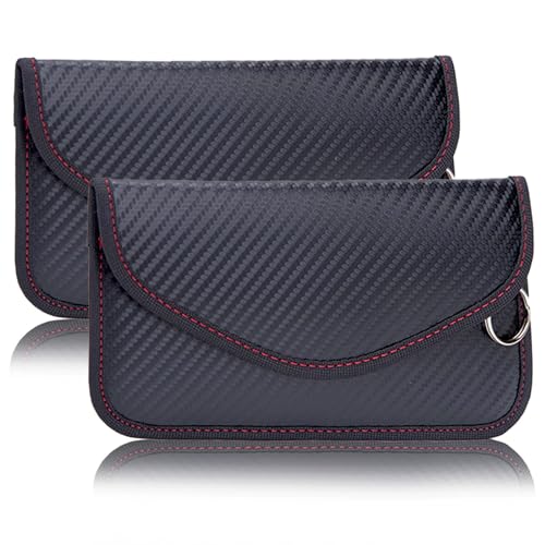 NEUSID Faraday Tasche Handy Groß, 2 Stück Signal Blocker Tasche Autoschlüssel Schutz Keyless Faraday Bag RFID Blocker Schlüsseletui Schlüsseltasche Kohlefaser Schwarz NEUSID Faraday Tasche Handy Groß, 2 Stück Signal Blocker Tasche Autoschlüssel Schutz Keyless Faraday Bag RFID Blocker Schlüsseletui Schlüsseltasche Kohlefaser Schwarz von NEUSID