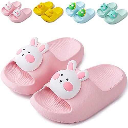 NEUSOP Badelatschen Kinder Dusch Badeschuhe Jungen Mädchen Leicht Sommer Flache Hausschuhe Sandalen für Kleinkinder Anti-rutsch Badesandalen,Pink,21EU/22EU von NEUSOP