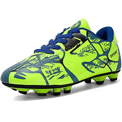 NEUSOP Fußballschuhe Jungen Mädchen Fussballschuhe Kinder Fussball Schuhe Trainingsschuhe Für Unisex-Kinder Sportliche Fußballschuh,A Grün,31EU von NEUSOP