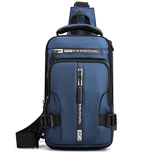 NEUSOP Herren Sling Bag Umhängetaschen Brusttasche für Herren Schultertasche Rucksack Fitness Radfahren Crossbody Bag Sporttasche Wasserdicht Chest Bag mit USB Reisen Multipurpose Tagepacks Blau von NEUSOP