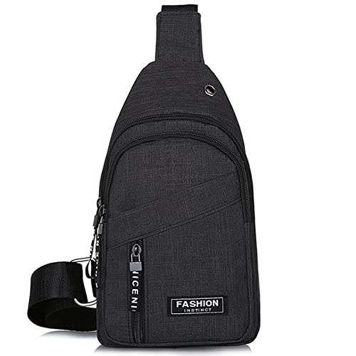 NEUSOP Sling Bag Brusttasche Umhängetaschen Leichte Sling Rucksack Herren Damen Schultertasche,Crossbody Bag Backpack Sporttasche Jungen, Sports Daypack für Arbeit Reisen Wandern Schwarz von NEUSOP