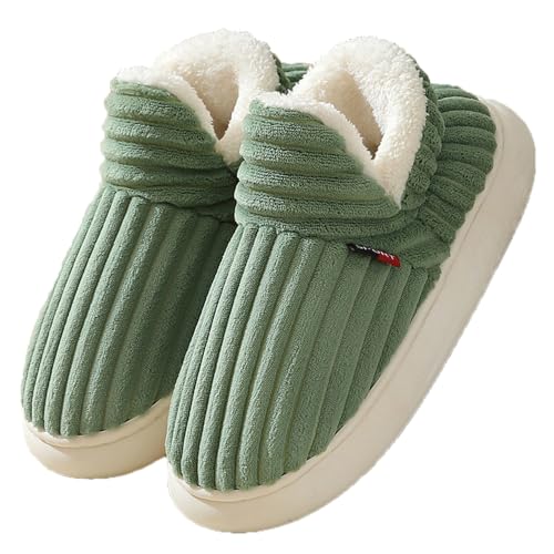 Pantoletti Plüschli Superweiche Harmont Slippers Winter Hausschuhe mit Plüschfutter Damen Herren Slippers Hausschuhe (Grün, Erwachsene, Damen, 40, Numerisch (von/bis), EU Schuhgrößensystem, 41, M) von NEUSOP