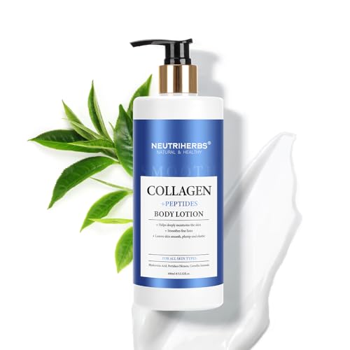 Neutriherbs Körperlotion für Frauen Trockene Haut mit Kollagen und Haferflocken Organische Körperlotion Glättet feine Linien für alle Hauttypen 13.52 Fl Oz Pumpflasche von NEUTRIHERBS