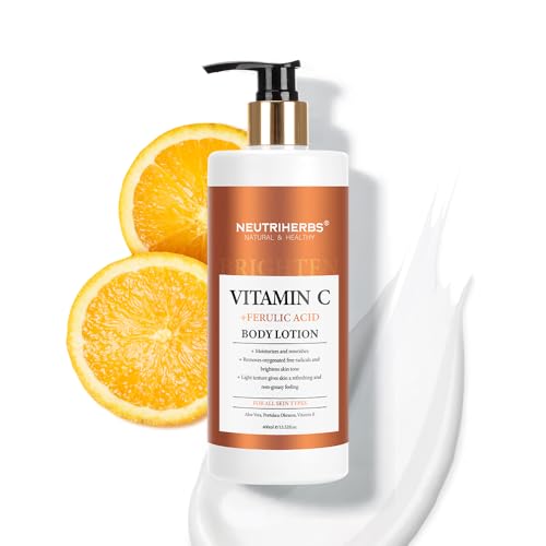 Neutriherbs Körperlotion für Frauen Trockene Haut mit Vitamin C Natürliche Körperlotion Feuchtigkeitsspendet und nährt für alle Hauttypen 13.52 Fl Oz Pumpflasche von NEUTRIHERBS