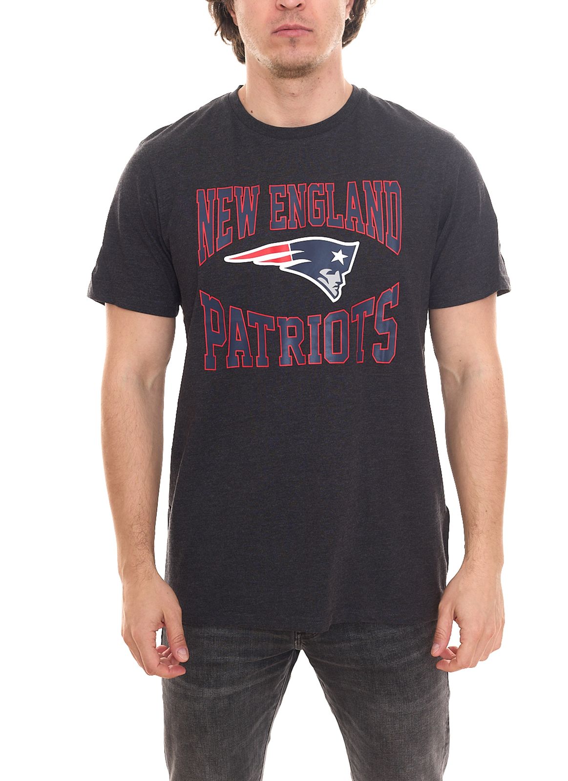 NEW ERA NFL New England Patriots Team Logo Herren Baumwoll-Shirt trendiges Kurzarm-Shirt 12590847 Schwarz von NEW ERA