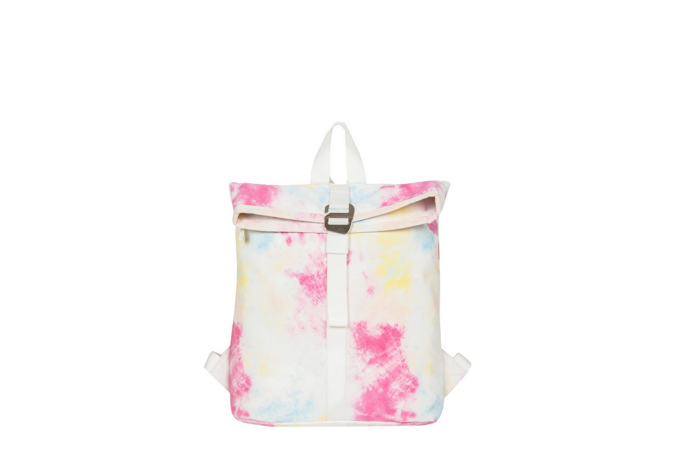 NEW REBELS Cityrucksack kleiner Roll Up RollTop Kurier Rucksack Mart Los Angeles, wasserabweisendes Planenmaterial, farbenfrohe Batik-Optik von NEW REBELS