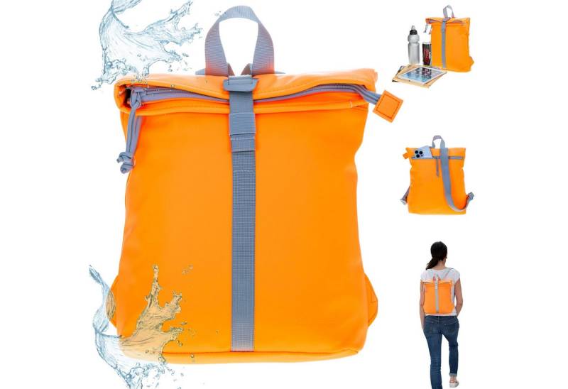 NEW REBELS Freizeitrucksack Damen klein Rucksack Handtasche Tasche, Reise Freizeit Bag wasserabweisend aus Plane + bagboom Etui von NEW REBELS