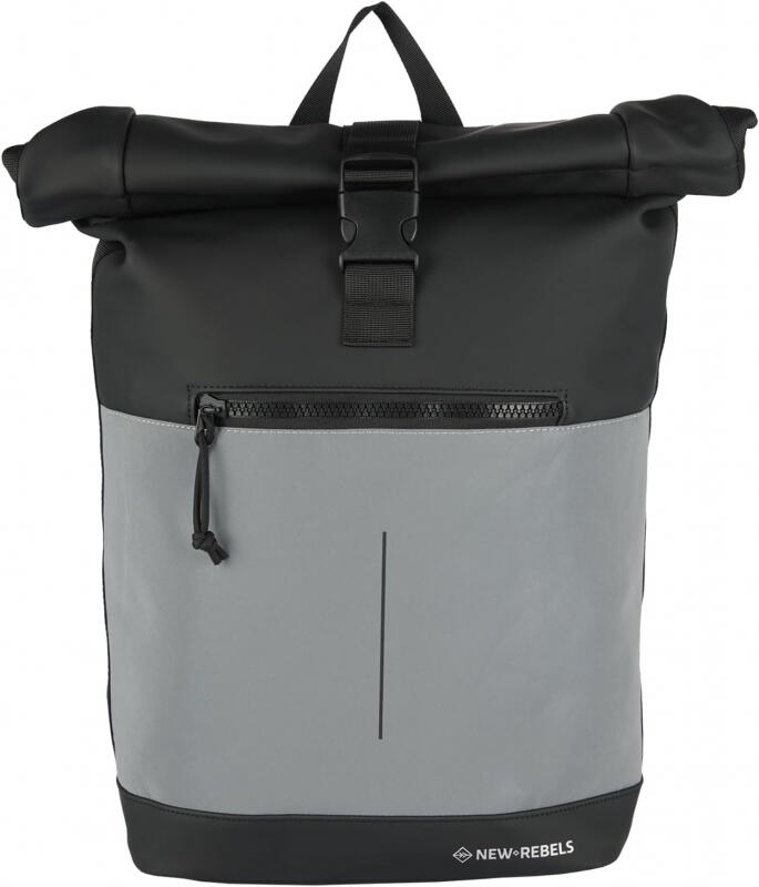 NEW REBELS - New-Rebels Bowie New York Roll-up Rucksack 16L mit Laptopfach mit Reflektorfläche schwarz Gelb von NEW REBELS