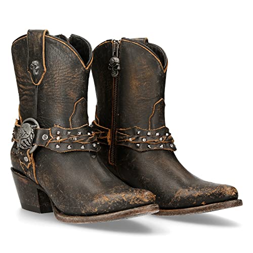 New Rock M.WSTM005-S2 Damenjeans Western Cowboy Vintage Braun Braun Woman Boots Texas, braun, 38 EU von New Rock