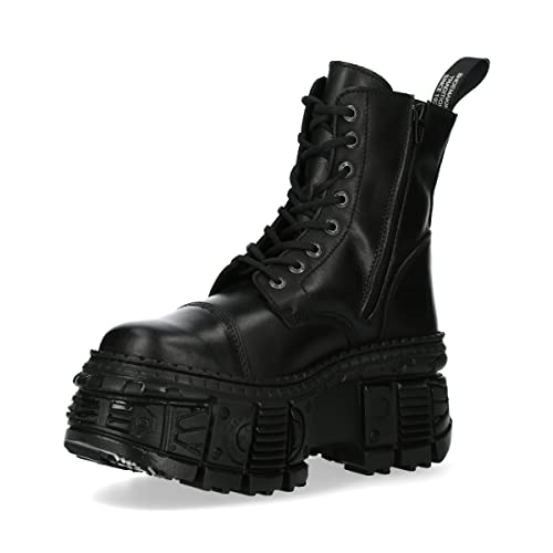 NEW ROCK M.WALL083C-S5 Unisex-Stiefel mit Reißverschluss, Schwarz, Schwarz , 40 EU von New Rock