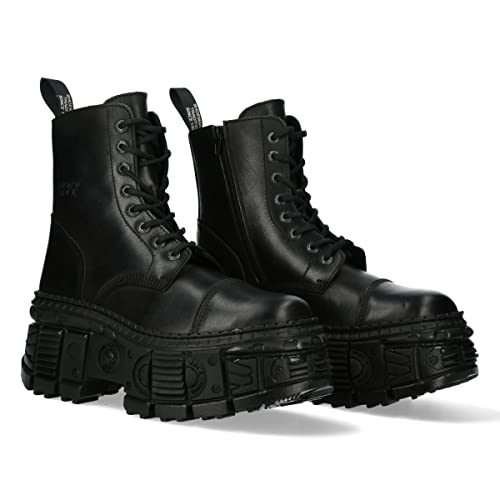 NEW ROCK M.WALL083C-S5 Unisex-Stiefel mit Reißverschluss, Schwarz, Schwarz , 40 EU von New Rock